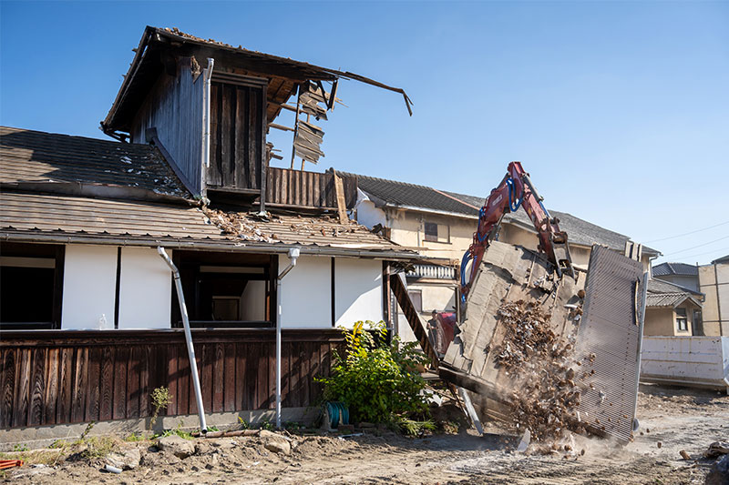 福岡県みやま市：木造戸建て住宅の解体工事